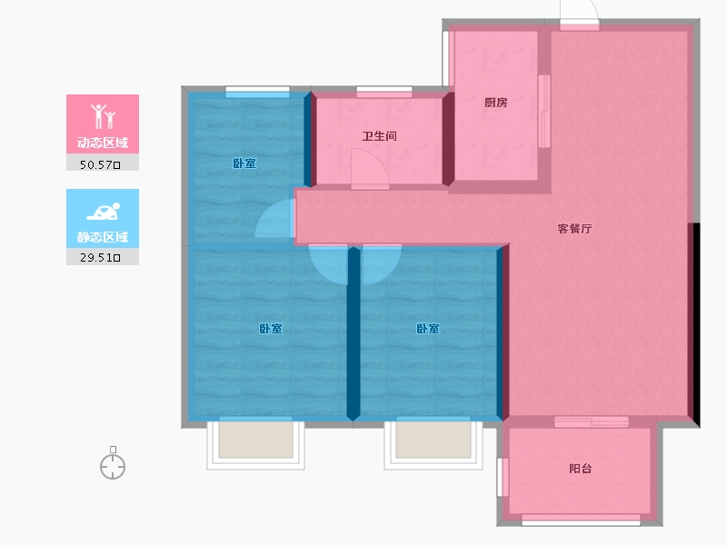 河南省-郑州市-华发峰景湾-71.00-户型库-动静分区