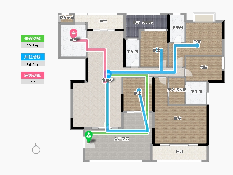 广东省-汕头市-华润幸福里雅居-208.28-户型库-动静线