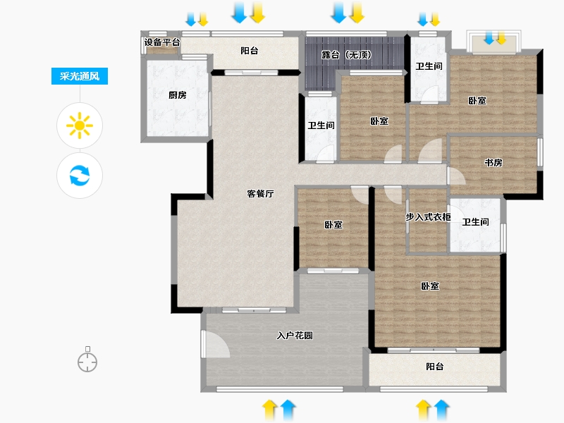 广东省-汕头市-华润幸福里雅居-208.28-户型库-采光通风