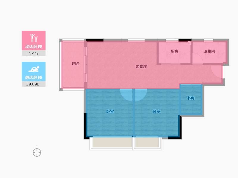 广东省-江门市-世茂•御泉十里-67.00-户型库-动静分区