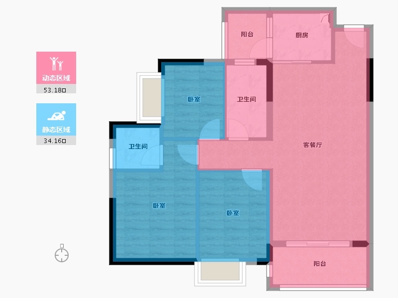 广东省-惠州市-海伦堡海伦虹-78.14-户型库-动静分区