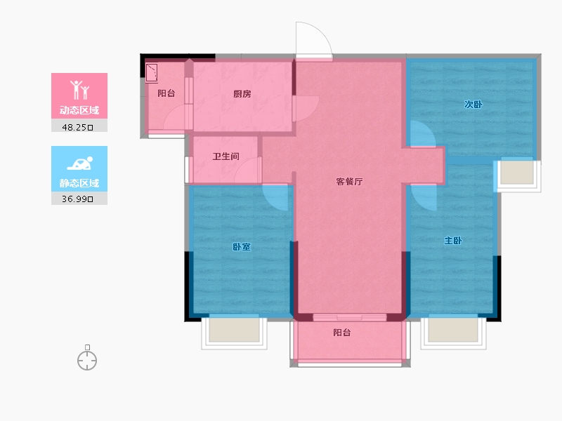 广东省-广州市-御湖山-76.00-户型库-动静分区