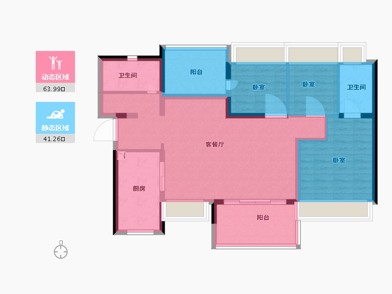 广东省-深圳市-深国际万科和雅轩-94.00-户型库-动静分区