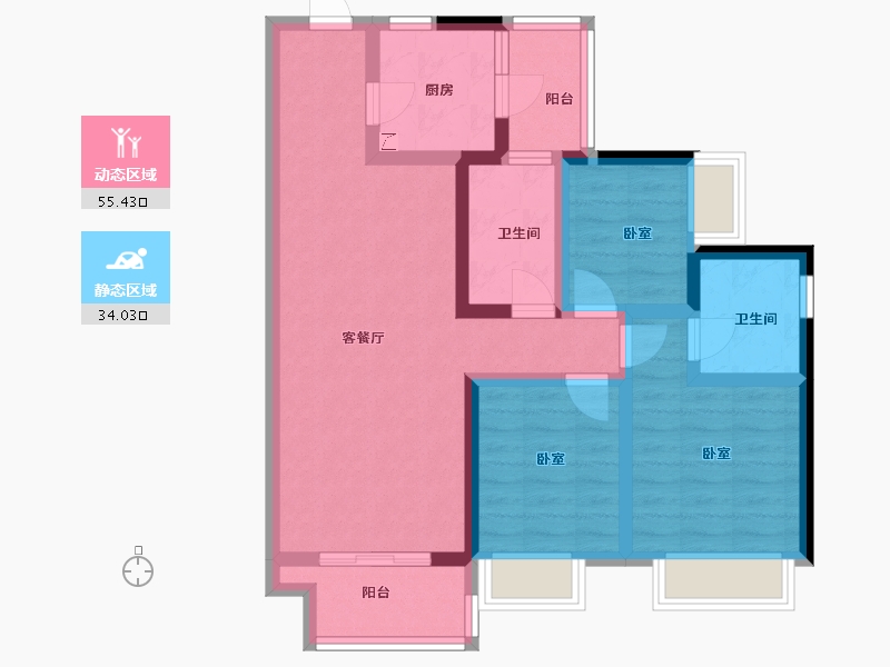 广东省-汕尾市-保利海德公馆-77.45-户型库-动静分区