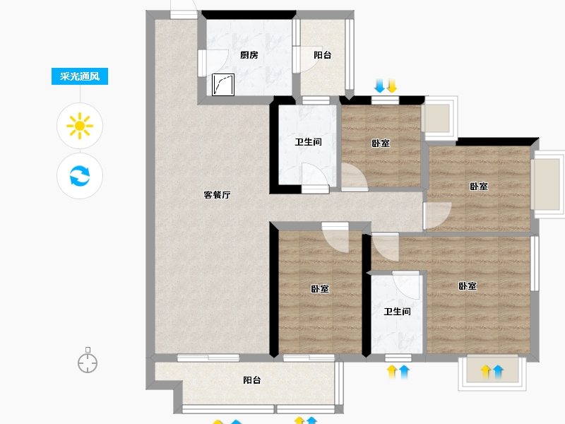 广东省-汕尾市-保利海德公馆-89.78-户型库-采光通风