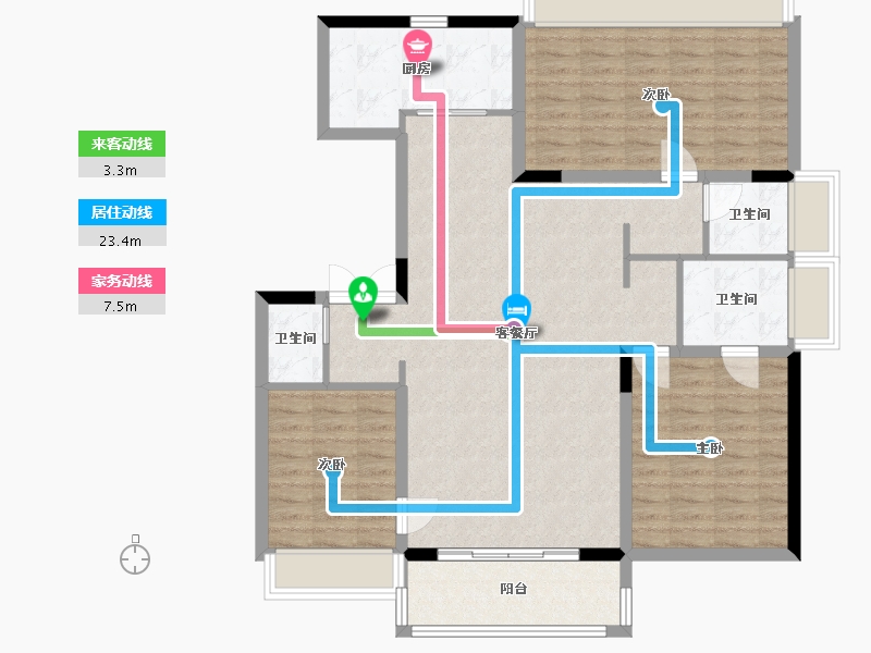 吉林省-长春市-信达万科翡翠学院-112.32-户型库-动静线