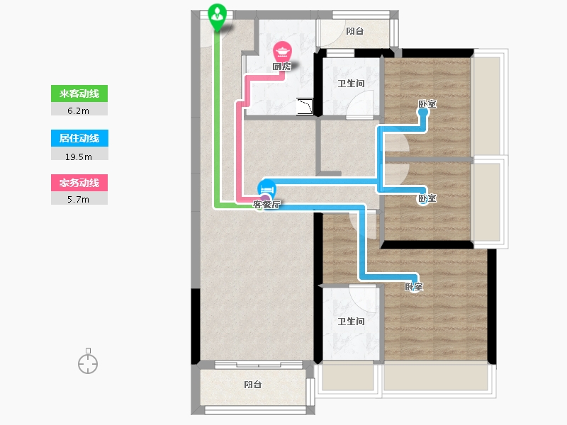 广东省-广州市-得天和苑-74.39-户型库-动静线