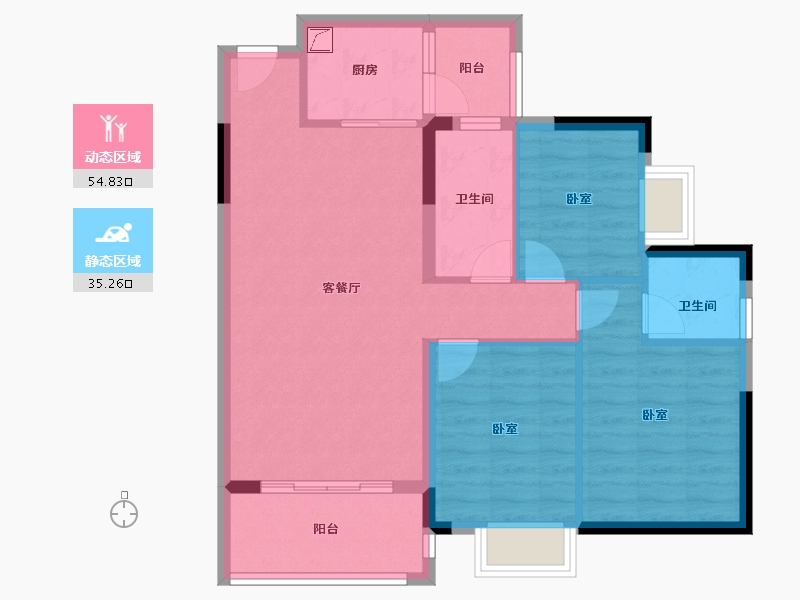 广东省-惠州市-海伦堡海伦虹-80.67-户型库-动静分区