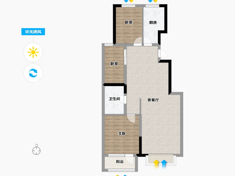 山东省-青岛市-广润熙悦-80.00-户型库-采光通风