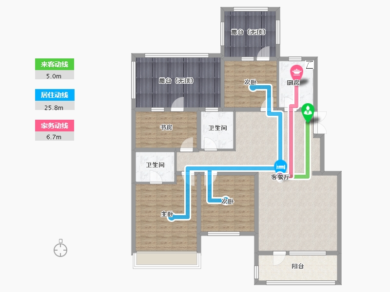 吉林省-长春市-高新君園-143.61-户型库-动静线