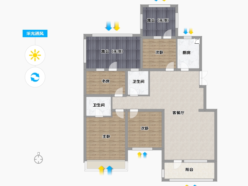 吉林省-长春市-高新君園-143.61-户型库-采光通风