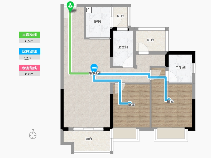 广东省-梅州市-融创奥园玖珑台-79.02-户型库-动静线