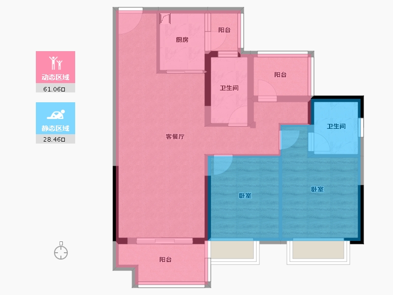 广东省-梅州市-融创奥园玖珑台-79.02-户型库-动静分区