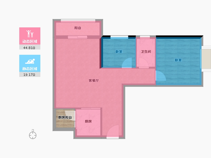 陕西省-西安市-西安深国投中心-59.56-户型库-动静分区