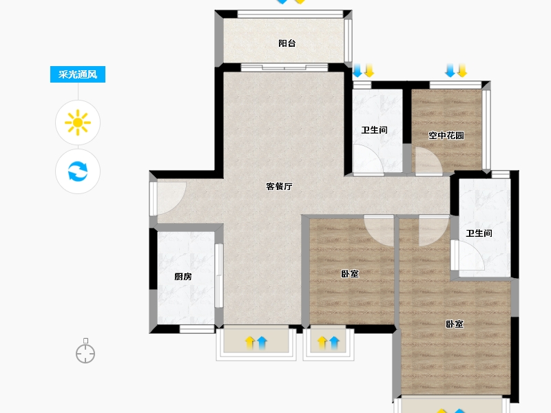 广东省-佛山市-保利中交大都汇-81.00-户型库-采光通风