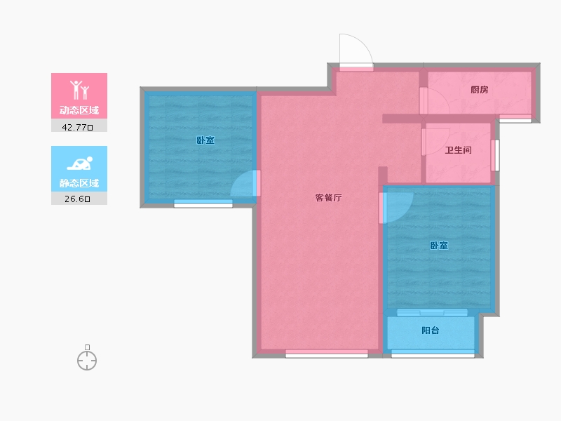 湖北省-荆州市-玫瑰湾小区-61.82-户型库-动静分区