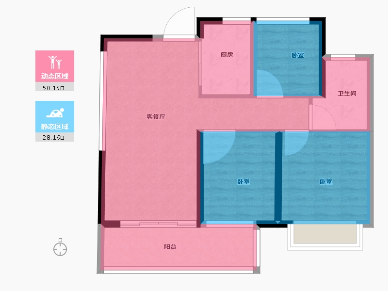 浙江省-绍兴市-合生杭州湾国际新城-70.00-户型库-动静分区