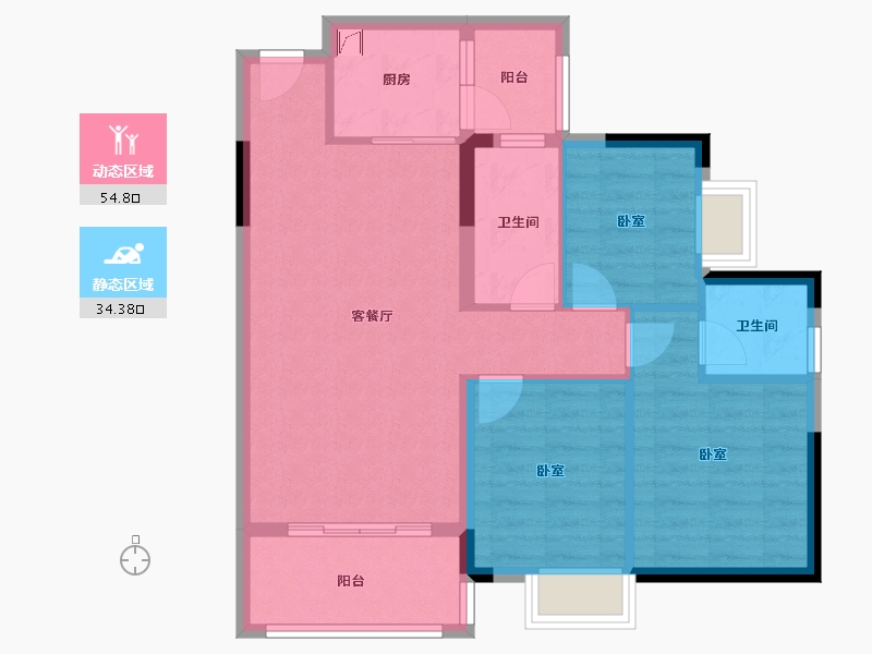 广东省-惠州市-海伦堡海伦虹-79.81-户型库-动静分区