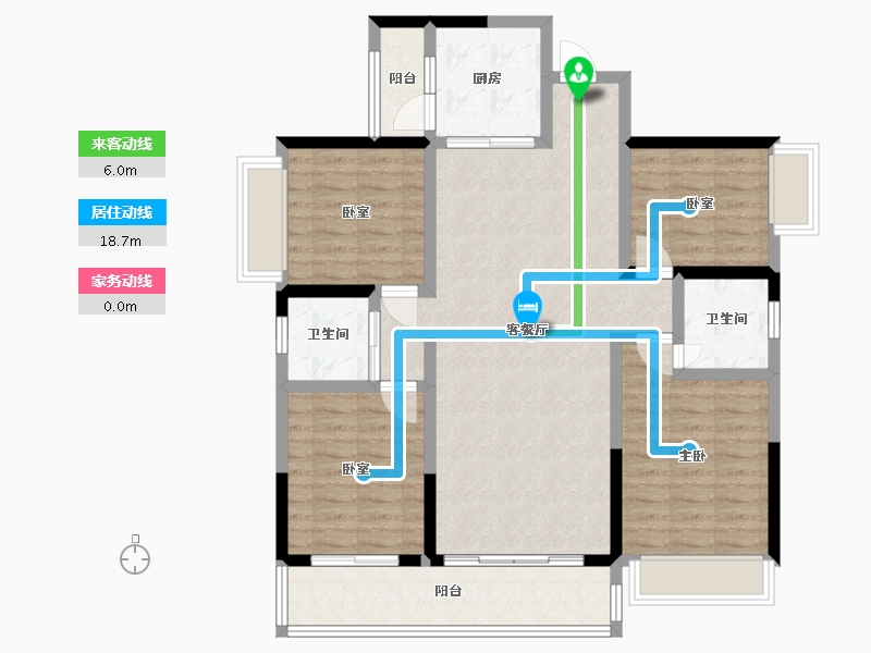 广东省-广州市-碧桂园东华首府-105.11-户型库-动静线