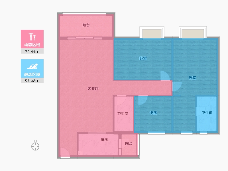 广东省-江门市-新会玉圭园-116.83-户型库-动静分区