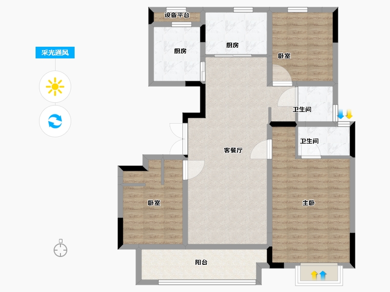 安徽省-六安市-六安吾悦广场-102.36-户型库-采光通风