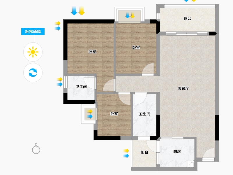 广东省-惠州市-海伦堡海伦虹-79.58-户型库-采光通风