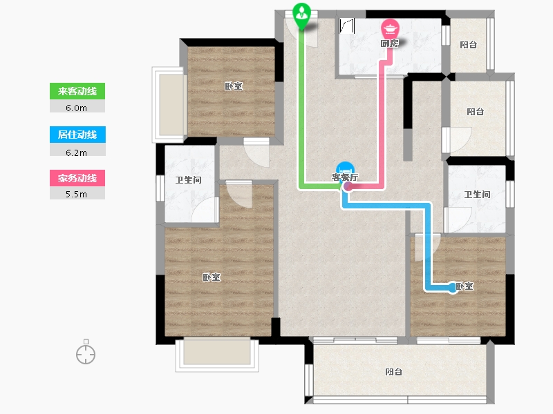 广东省-梅州市-融创奥园玖珑台-97.01-户型库-动静线