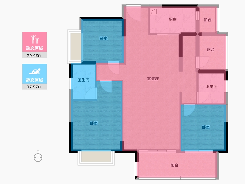 广东省-梅州市-融创奥园玖珑台-97.01-户型库-动静分区