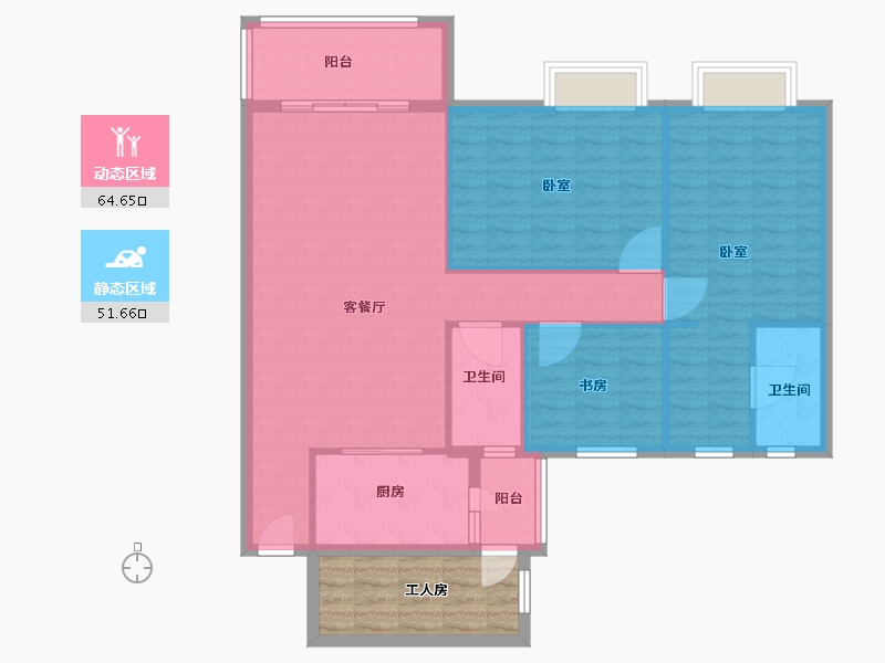 广东省-江门市-新会玉圭园-114.00-户型库-动静分区