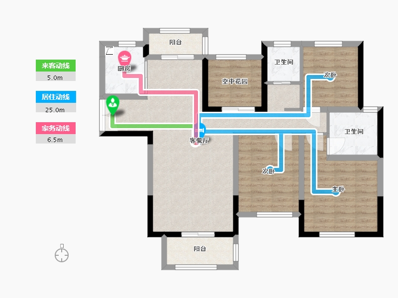 湖南省-长沙市-泰禹云开壹品·樾玺-87.88-户型库-动静线