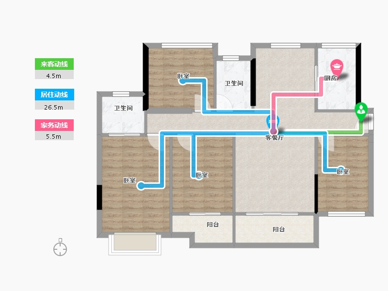 广东省-汕尾市-中骏东维亚时代名都-98.52-户型库-动静线