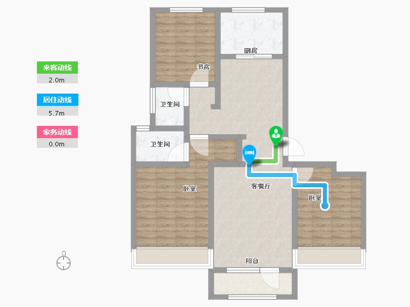 山东省-青岛市-金地锦宸-95.60-户型库-动静线