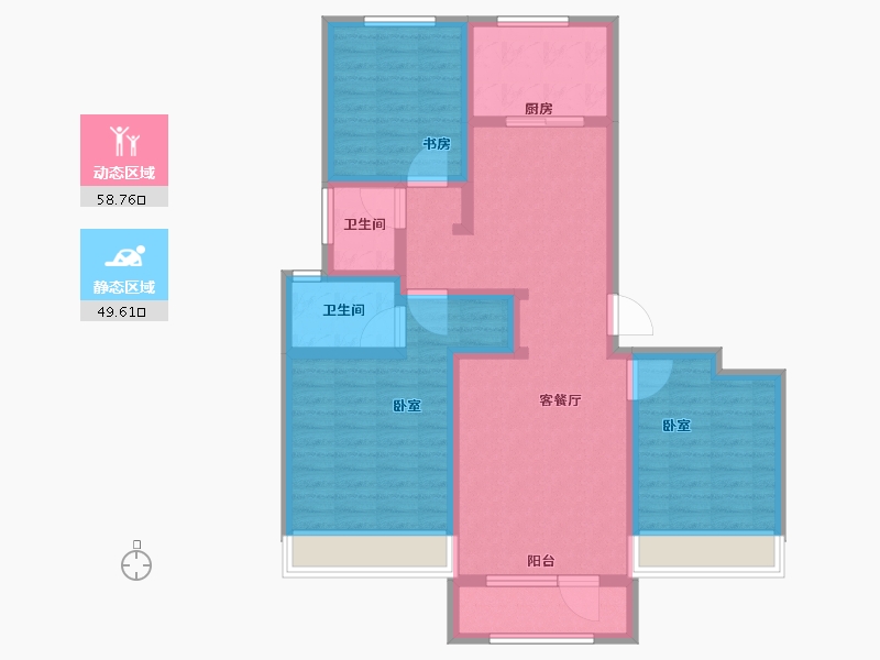 山东省-青岛市-金地锦宸-95.60-户型库-动静分区