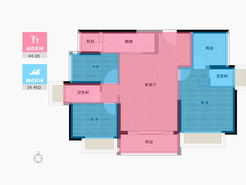 广东省-深圳市-颐翠名庭-71.06-户型库-动静分区