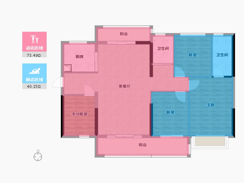 广东省-广州市-碧桂园东华首府-102.23-户型库-动静分区