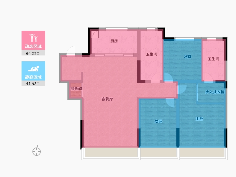 吉林省-长春市-万科向日葵小镇-95.00-户型库-动静分区