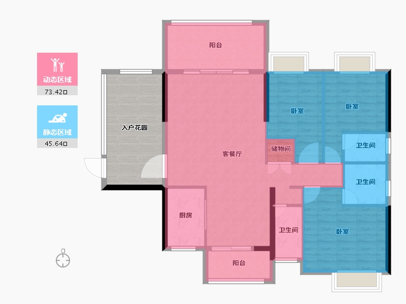 广东省-汕头市-凯顺丽园-123.64-户型库-动静分区