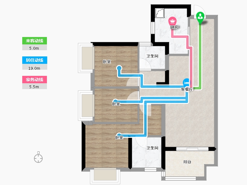 广东省-汕尾市-保利海德公馆-71.35-户型库-动静线