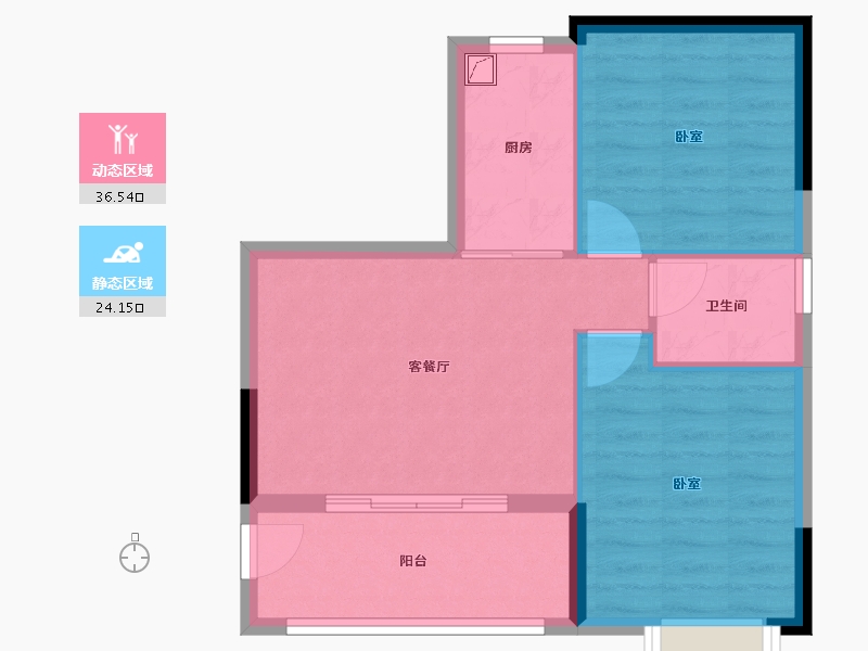 广东省-惠州市-海伦堡海伦虹-54.54-户型库-动静分区