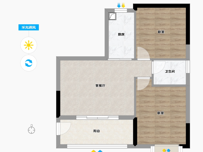 广东省-惠州市-海伦堡海伦虹-54.54-户型库-采光通风