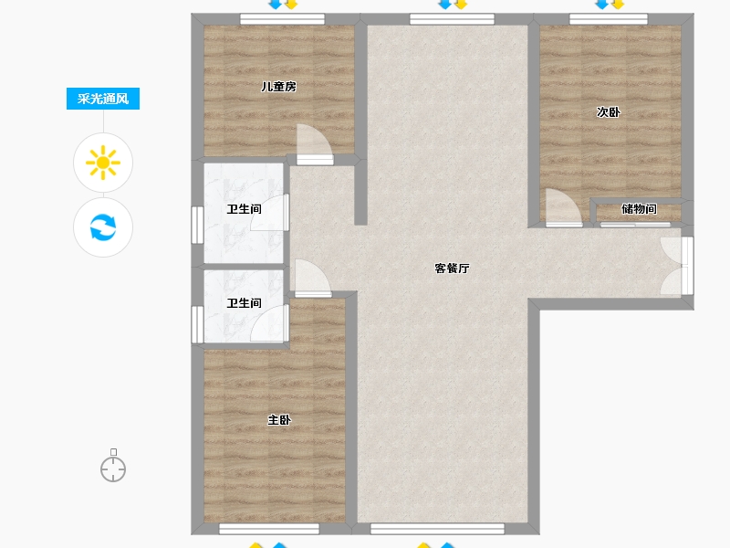 山西省-大同市-九如花园-89.08-户型库-采光通风