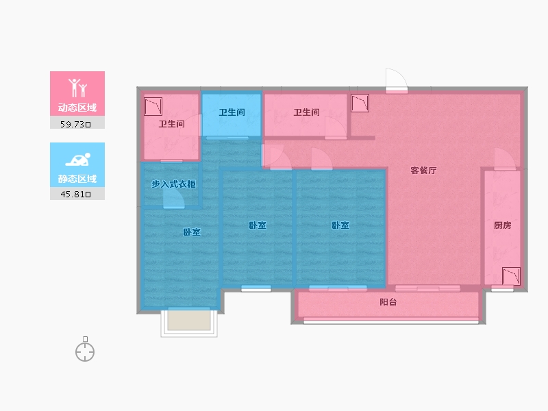 广东省-深圳市-华侨城北站壹号-94.47-户型库-动静分区