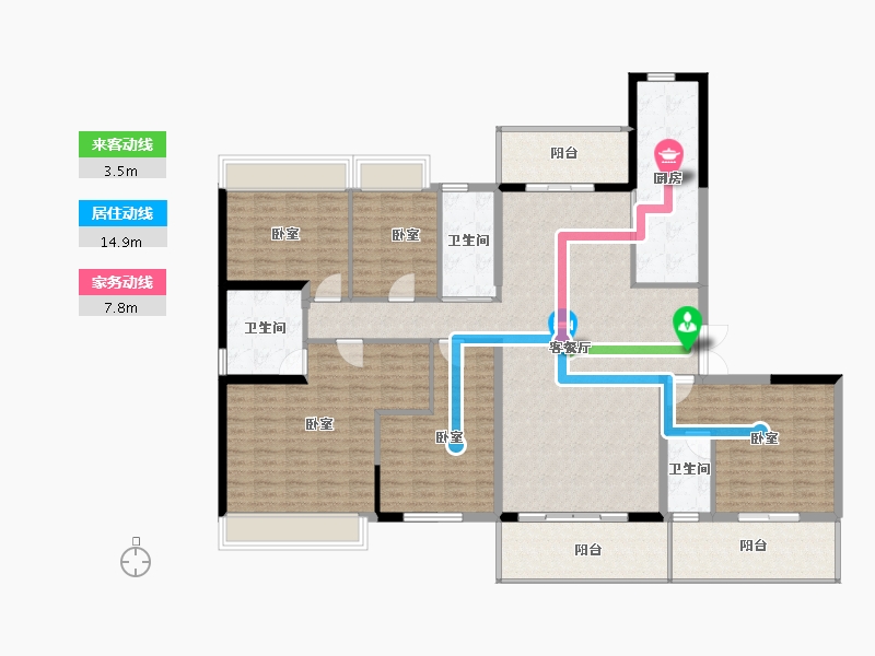 广东省-湛江市-碧桂园三期.盛世名门-173.46-户型库-动静线