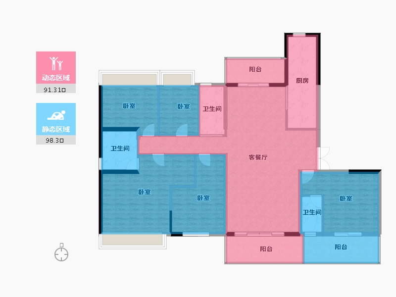 广东省-湛江市-碧桂园三期.盛世名门-173.46-户型库-动静分区