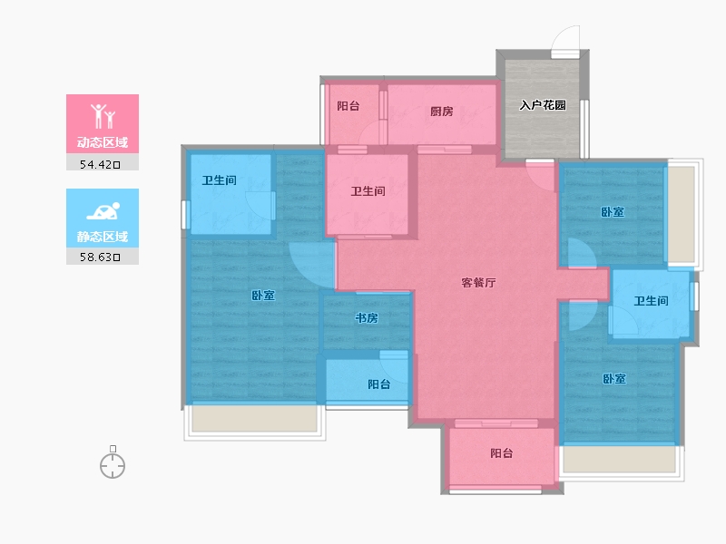 广东省-江门市-博富南湖壹號-107.22-户型库-动静分区