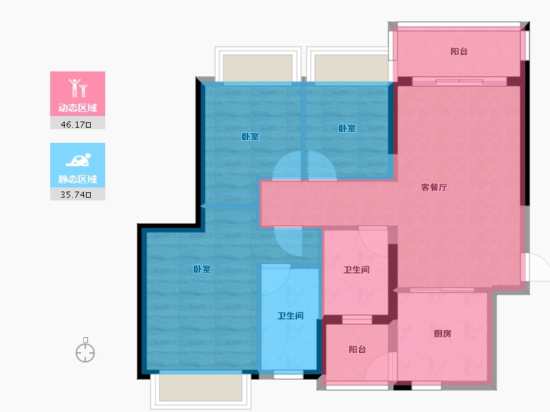 广东省-佛山市-佛山恒大御澜庭-73.02-户型库-动静分区