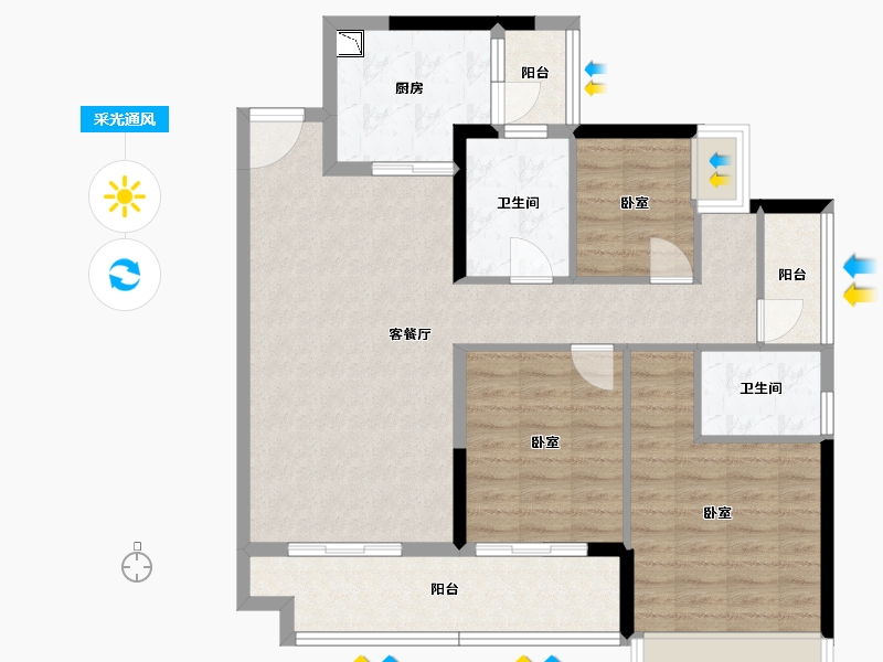 广东省-广州市-滨江首府-95.39-户型库-采光通风