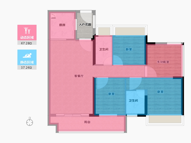 广东省-广州市-碧桂园江与峸-96.80-户型库-动静分区