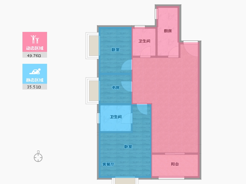 陕西省-西安市-西安深国投中心-77.75-户型库-动静分区