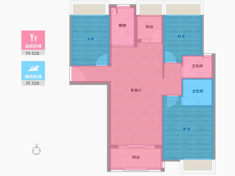 广东省-江门市-海涛名轩-77.28-户型库-动静分区